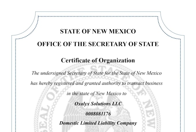 form a new mexico llc with ein and bank support for non us residents